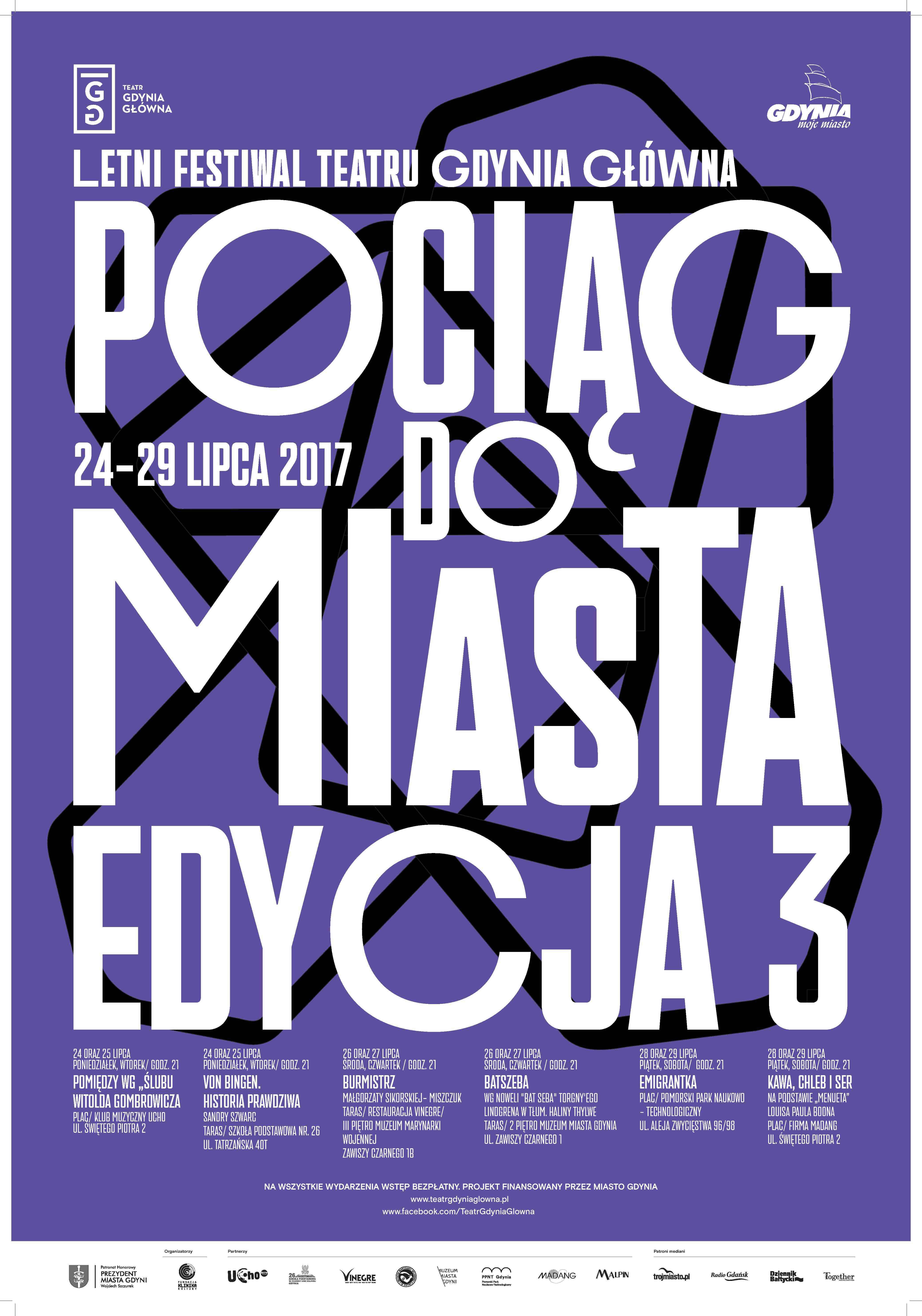 Plakat do festiwalu Pociag do miasta