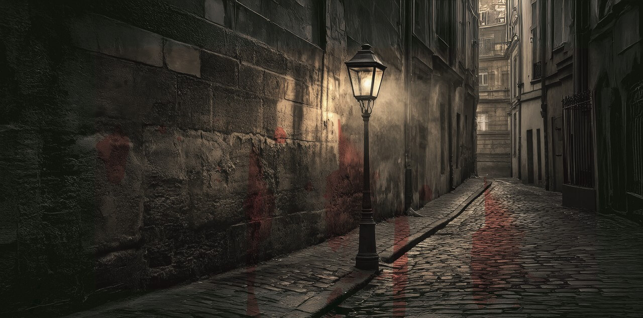 Grafika do spektaklu KTO ZABIŁ W KONITZVILLE