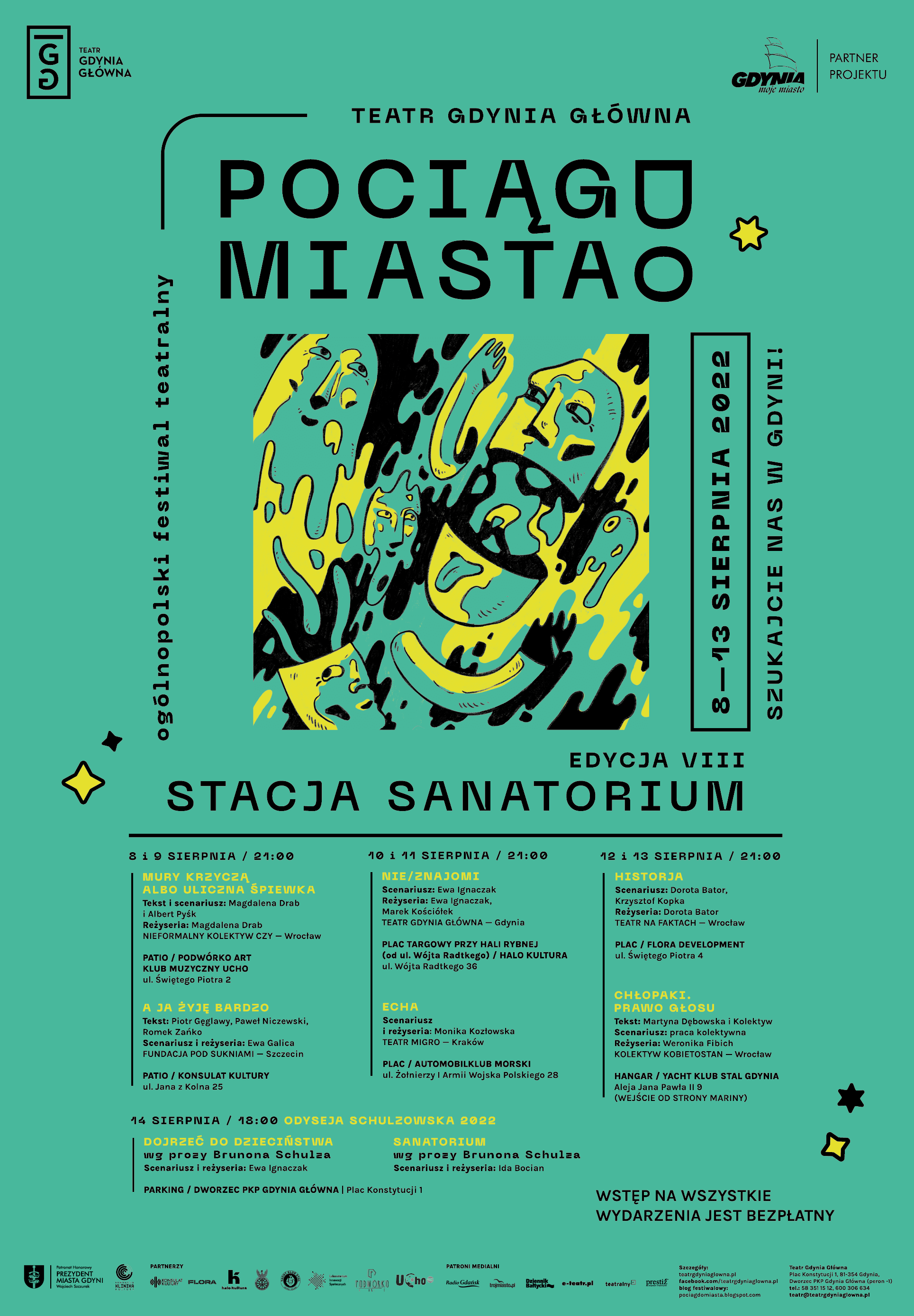 plakat do 8 edycji Festwalu Pociąg do miasta