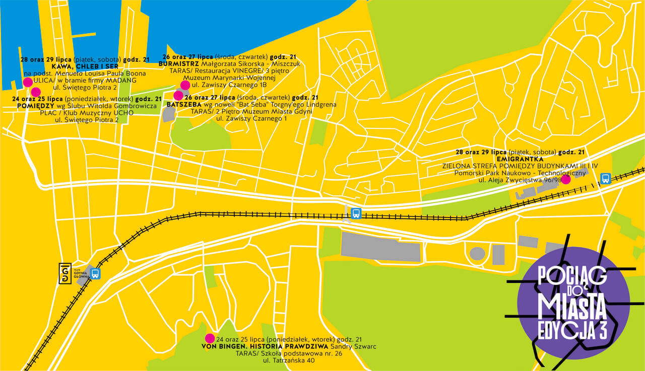 mapa do festiwalu Pociąg do miasta