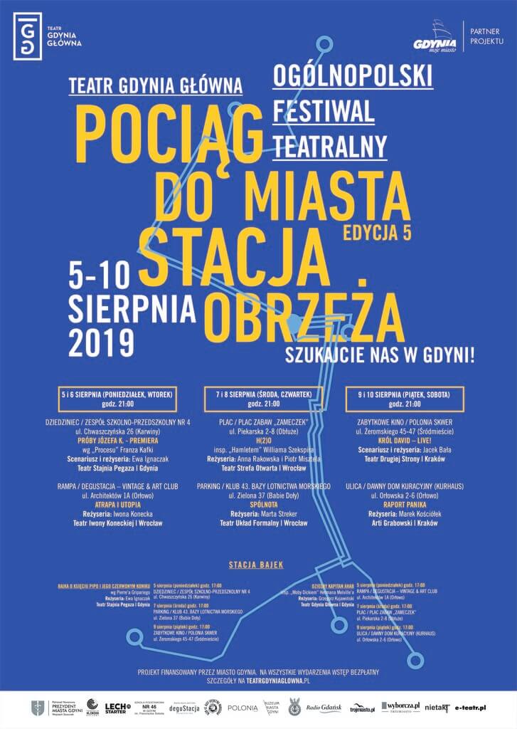 plakat festiwalu pociąg do miasta 2019 teatr gdynia główna