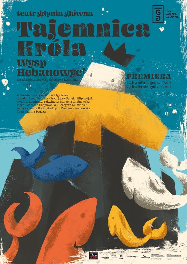 plakat promujący spektakl Tajemnica Króla Wysp Hebanowych