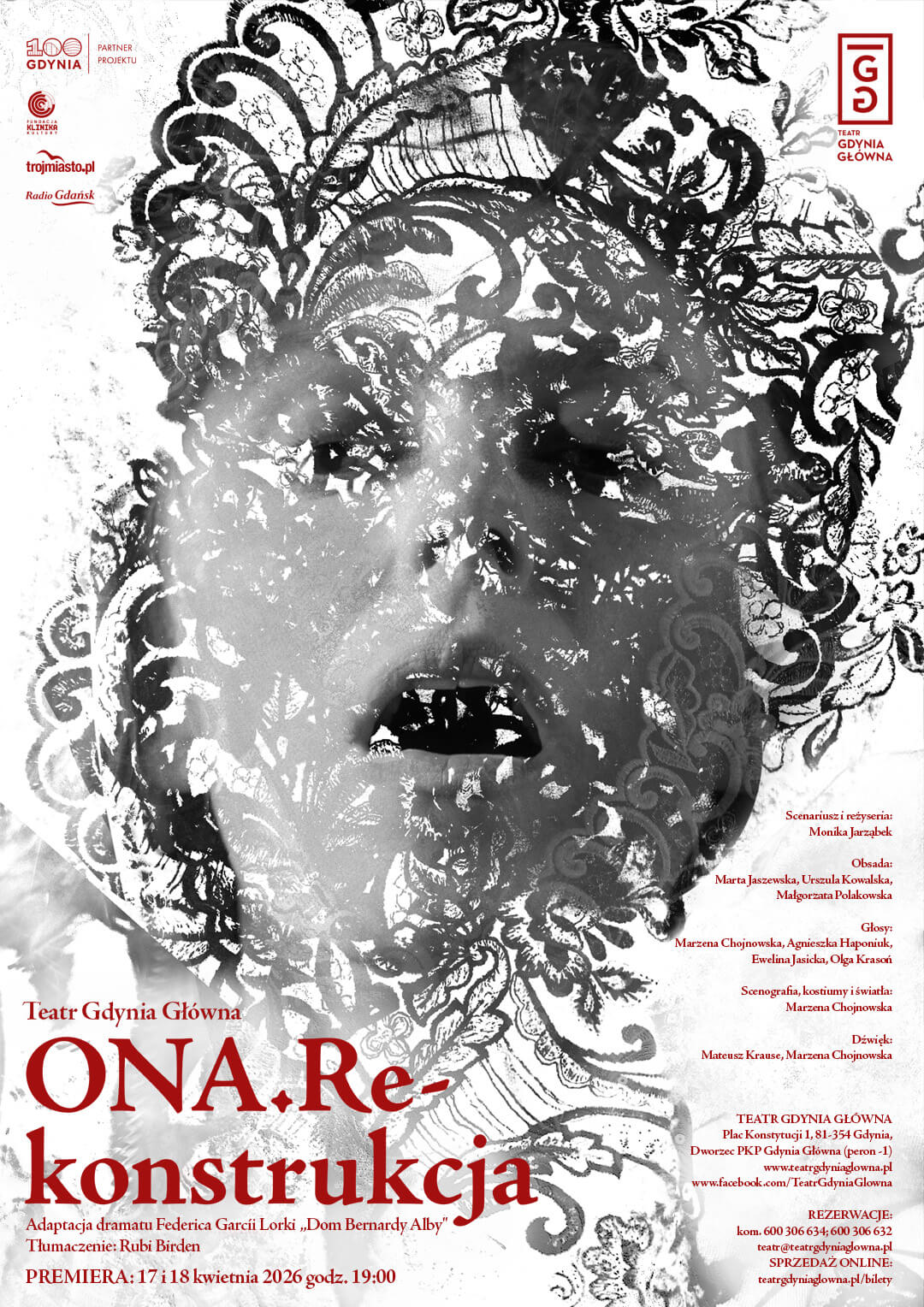 Plakat do spektaklu Ona Rekonstrikcja